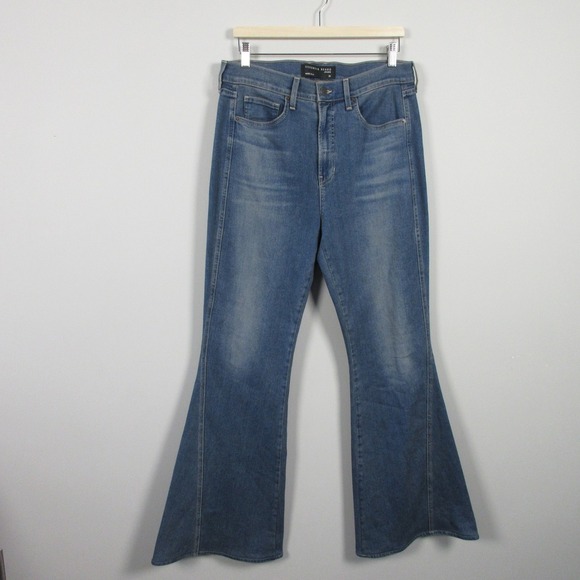 Veronica Beard Sheridan Exaggerated Flare High Rise Jeans Women 32 Designer 756 - Picture 1 of 13